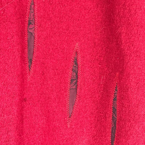 Vintage Jacques Ruc Red Wool Blend A Line Full Skirt 8 - Picture 5 of 10